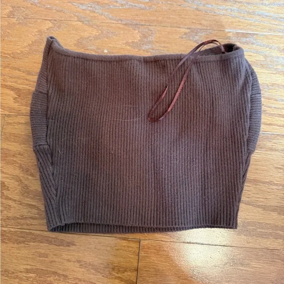 Princess Polly Chocolate Knit Bandeau top - Picture 3 of 4